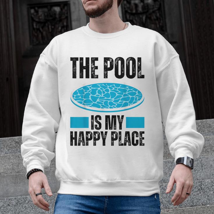 The Pool Is My Happy Place Swimming For Swimmer Men Graphic Sweatshirt