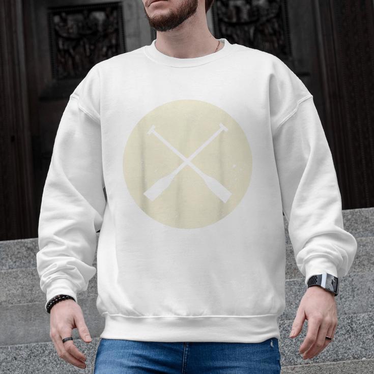 Retro Vintage Canoe Paddles Crossing Canoe & Kayaking Men Graphic Sweatshirt