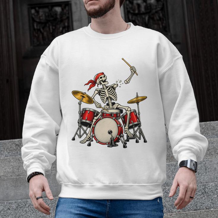 Skeleton Drummer Skull Drum Kit Halloween Men Graphic Sweatshirt