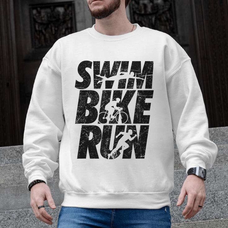Swimming Cycling Running Triathlon Running Swimming Men Graphic Sweatshirt