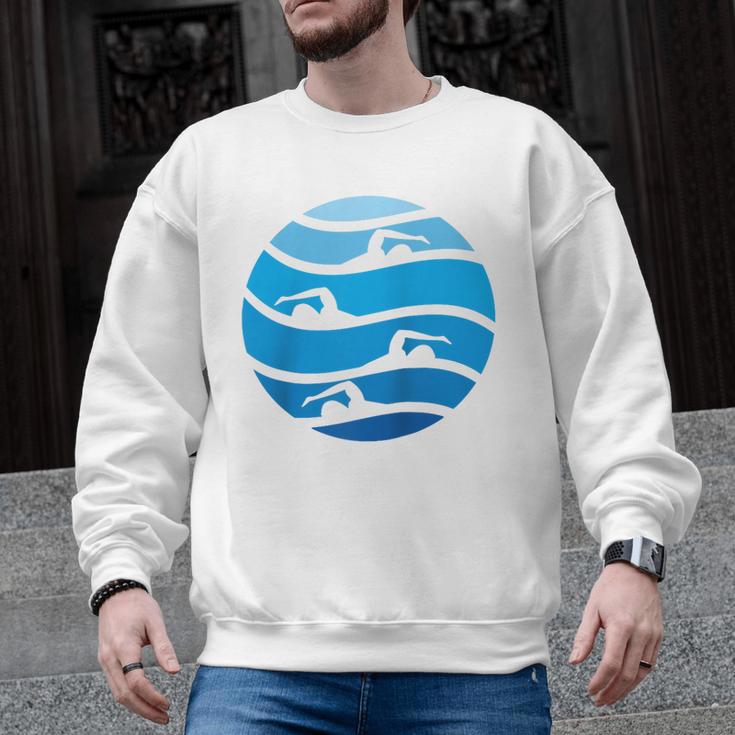 Swimming Freestyle Raglan Baseball Tee Men Graphic Sweatshirt