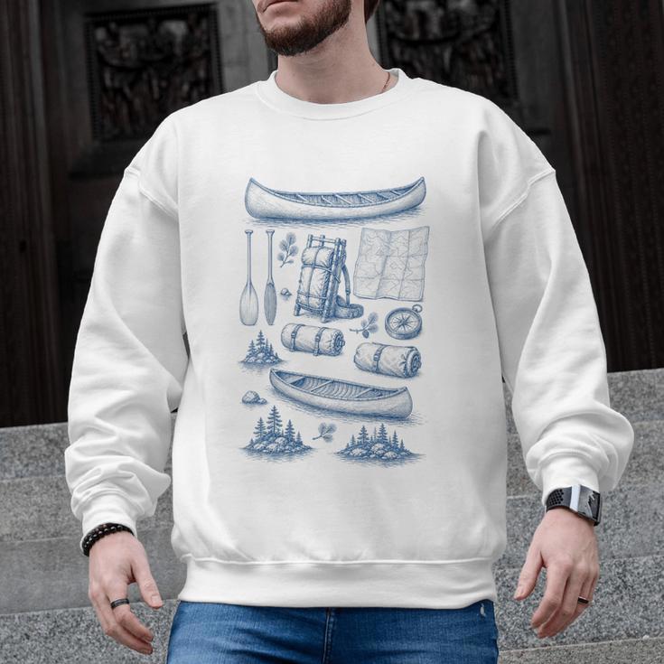 Women's Canoe Wilderness Gear Vintage Chart Collection Illustration Men Graphic Sweatshirt