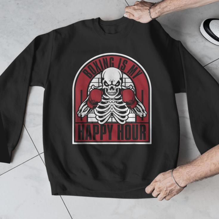 Boxing Is My Happy Hour Muay Thai Kickboxer Fan Boxing Men Graphic Sweatshirt