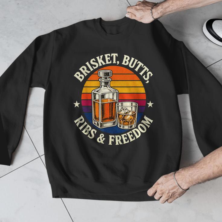 Brisket Butts Ribs And Freedom BBQ Dad Men Graphic Sweatshirt