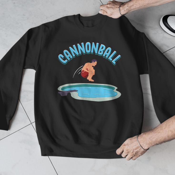 Cannonball Swimming Pool Fun Diving Diver Swimmer Cool Men Graphic Sweatshirt Cannonball Swimming Pool Fun Diving Diver Swimmer Cool Men Graphic Sweatshirt