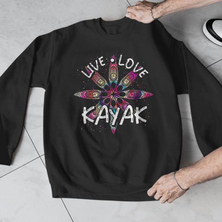 Canoe Boat Paddling Sport Kayaker Live Love Kayak Kayaking Men Graphic Sweatshirt