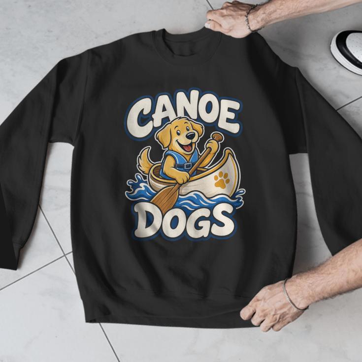 Canoe Dogs Golden Retriever Paddling Graphic Men Graphic Sweatshirt