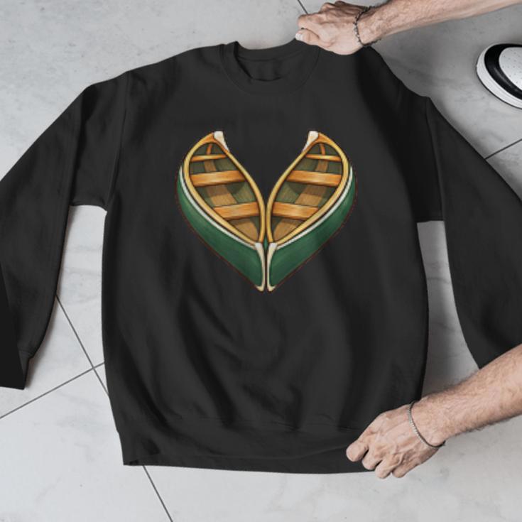 Canoe Heart Cute Minimalist Paddling Adventure Men Graphic Sweatshirt