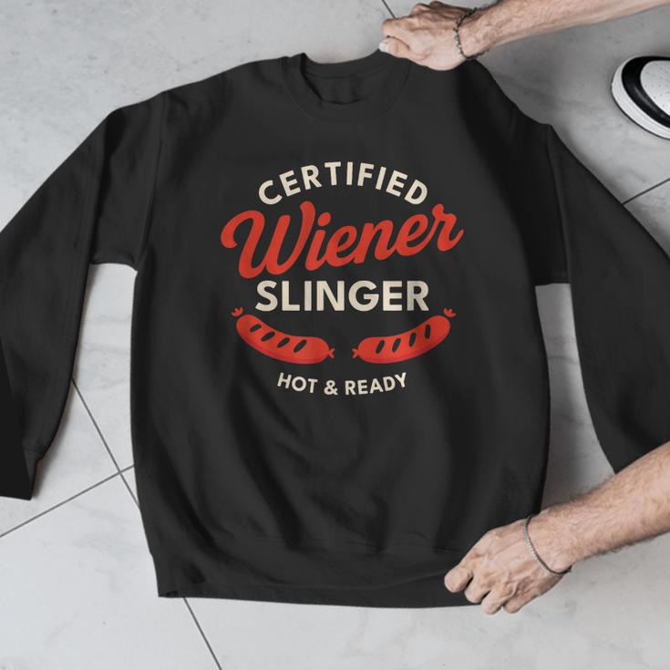 Certified Wiener Slinger BBQ Dad 4th Of July Men Graphic Sweatshirt
