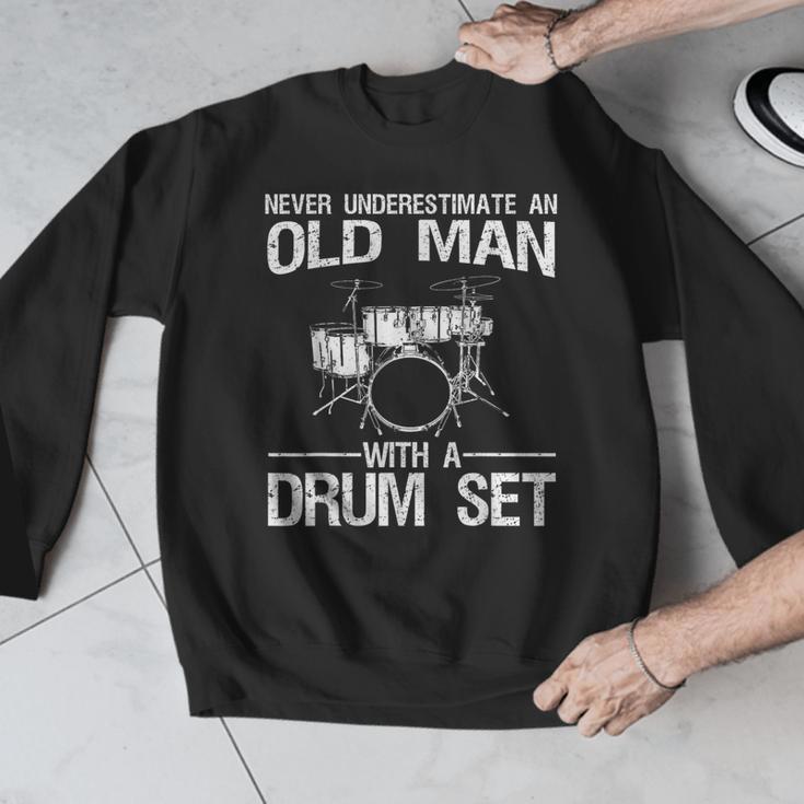 Cool Drummer Art Men Dad Drum Set Player Drum Kit Musician Men Graphic Sweatshirt