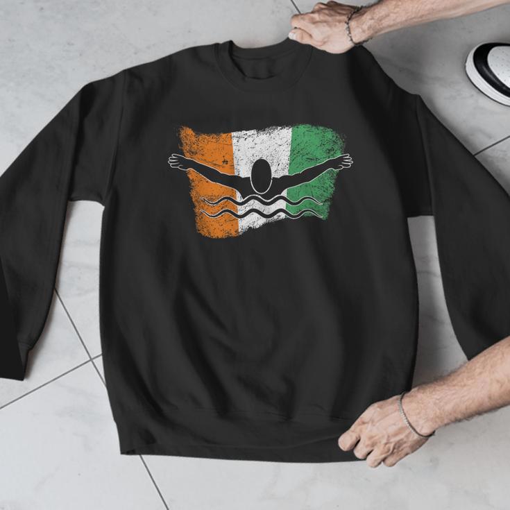 Cool Ireland Flag Vintage Irish Flag Swimmer Fly Swimming Men Graphic Sweatshirt Cool Ireland Flag Vintage Irish Flag Swimmer Fly Swimming Men Graphic Sweatshirt