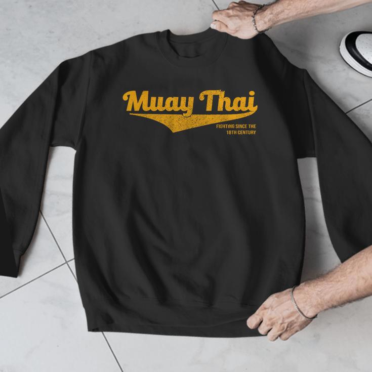 Distressed Muay Thai Kickboxing MMA BJJ Thailand T-Shirt Men Graphic Sweatshirt