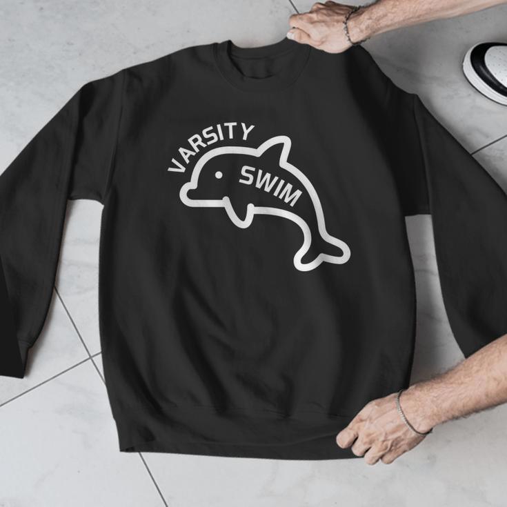 Dolphin Dolfin Varsity Swim Swim Team Swim Club Swimming Men Graphic Sweatshirt Dolphin Dolfin Varsity Swim Swim Team Swim Club Swimming Men Graphic Sweatshirt
