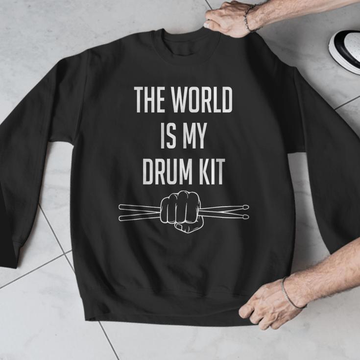 Drummer Saying The World Is My Drum Kit Men Graphic Sweatshirt