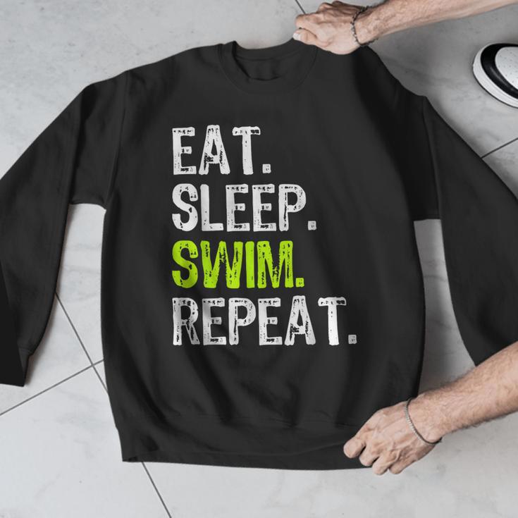 Eat Sleep Swim Repeat Swimming Swimmer Cool Men Graphic Sweatshirt Eat Sleep Swim Repeat Swimming Swimmer Cool Men Graphic Sweatshirt