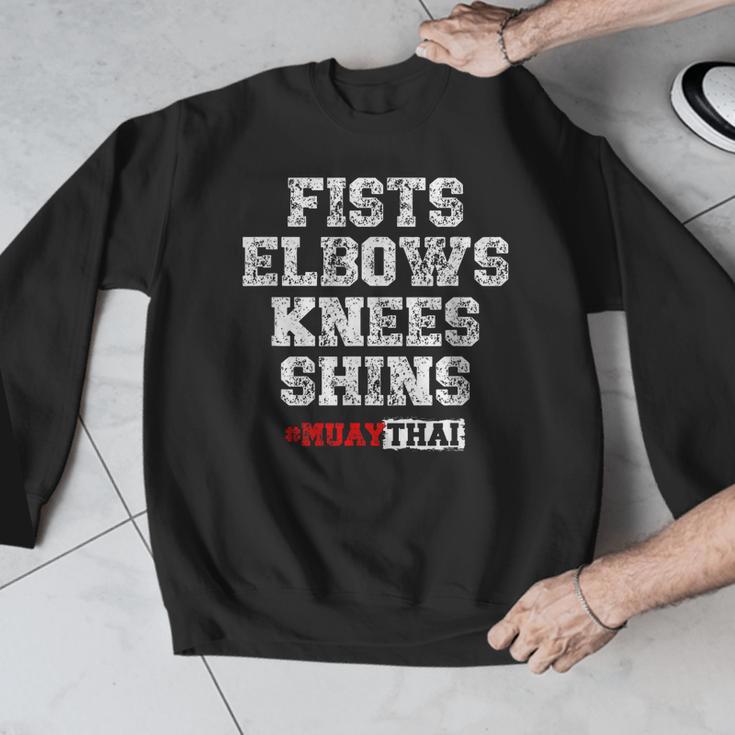 Fist Elbows Knees Shins Martial Arts Muay Thai Men Graphic Sweatshirt Fist Elbows Knees Shins Martial Arts Muay Thai Men Graphic Sweatshirt