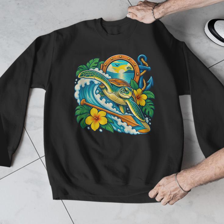 Green Sea Turtle Surfs Past a Canoe Paddle Sleeveless Men Graphic Sweatshirt Green Sea Turtle Surfs Past a Canoe Paddle Sleeveless Men Graphic Sweatshirt