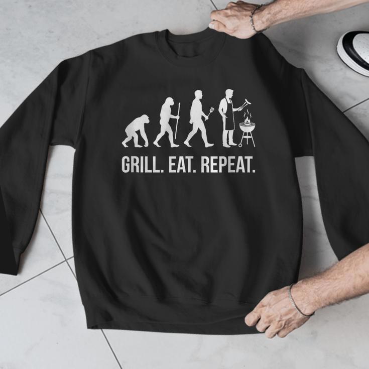 Grill Eat Repeat BBQ Dad Evolution Barbecue Men Graphic Sweatshirt Grill Eat Repeat BBQ Dad Evolution Barbecue Men Graphic Sweatshirt