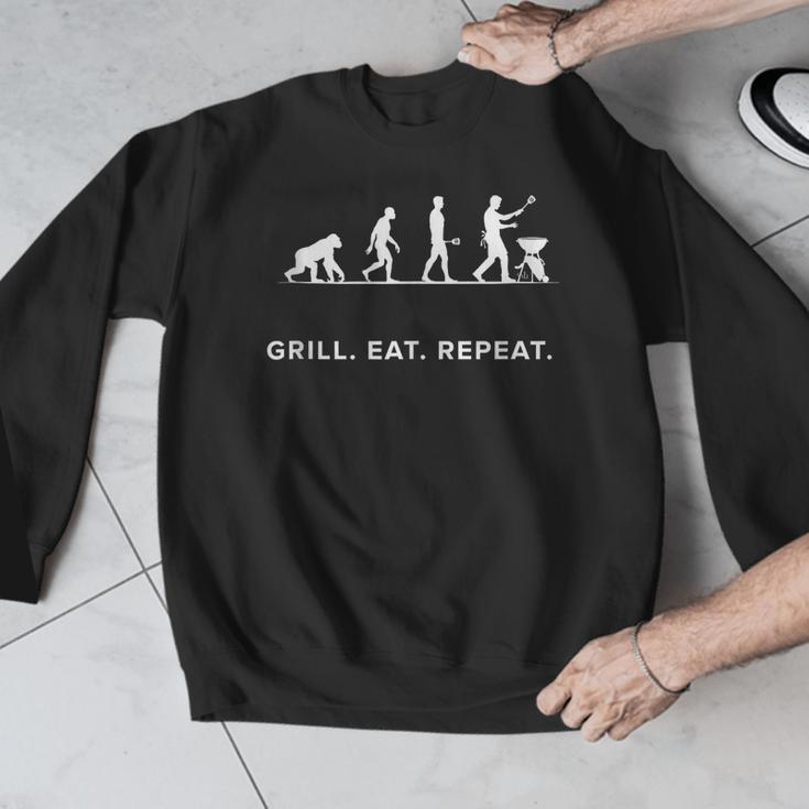Grill Eat Repeat BBQ Dad Evolution Cookout Men Graphic Sweatshirt Grill Eat Repeat BBQ Dad Evolution Cookout Men Graphic Sweatshirt