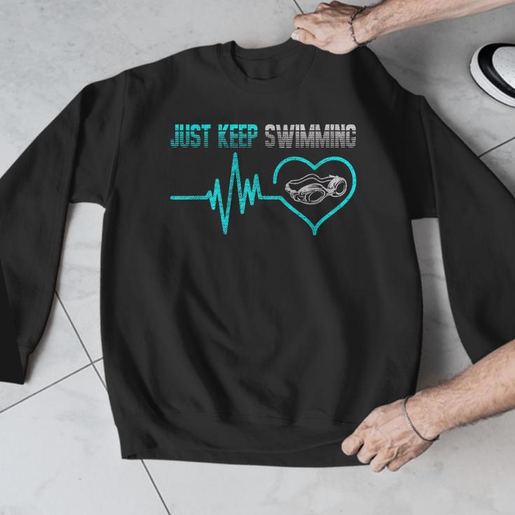 Just Keep Swimming For Swimmers Divers Diving Retro Men Graphic Sweatshirt Just Keep Swimming For Swimmers Divers Diving Retro Men Graphic Sweatshirt