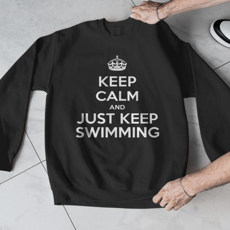 Keep Calm & Just Keep Swimming Men Graphic Sweatshirt Keep Calm & Just Keep Swimming Men Graphic Sweatshirt