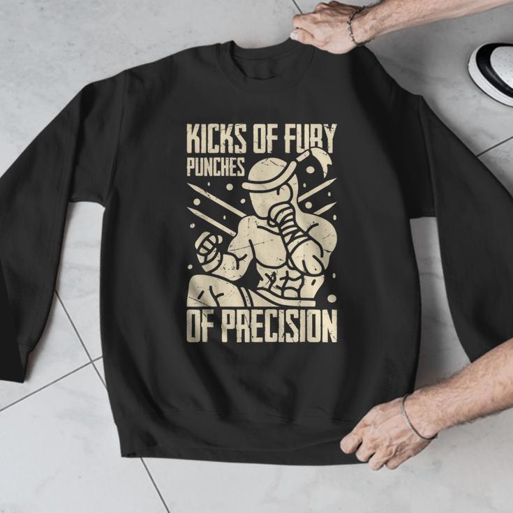 Kicks Of Fury Punches Of Precision Muay Thai Men Graphic Sweatshirt Kicks Of Fury Punches Of Precision Muay Thai Men Graphic Sweatshirt