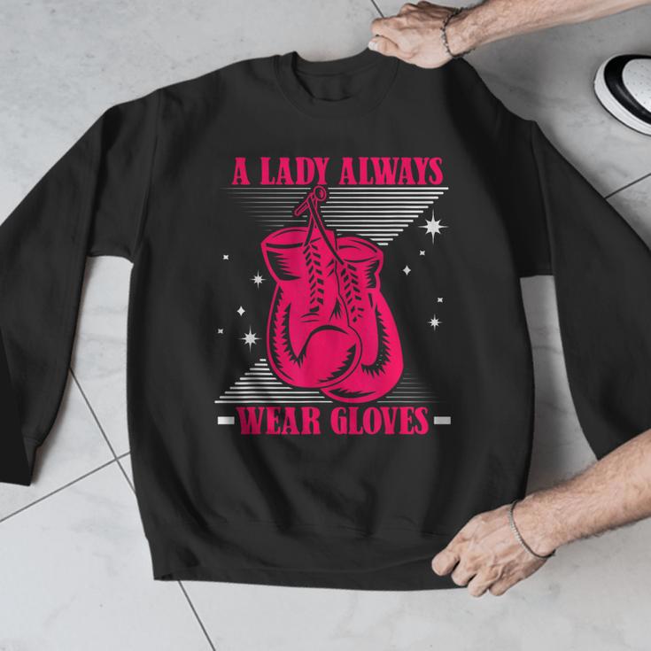 A Lady Always Wear Gloves Kickboxer Fan Muay Thai Boxing Men Graphic Sweatshirt A Lady Always Wear Gloves Kickboxer Fan Muay Thai Boxing Men Graphic Sweatshirt