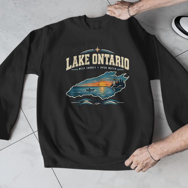 Lakes Lake Ontario Fishing Canoe Lighthouse Outdoor Men Graphic Sweatshirt Lakes Lake Ontario Fishing Canoe Lighthouse Outdoor Men Graphic Sweatshirt
