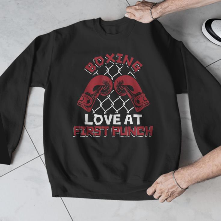 Love At First Punch Professional Boxer Muay Thai Boxing Men Graphic Sweatshirt Love At First Punch Professional Boxer Muay Thai Boxing Men Graphic Sweatshirt