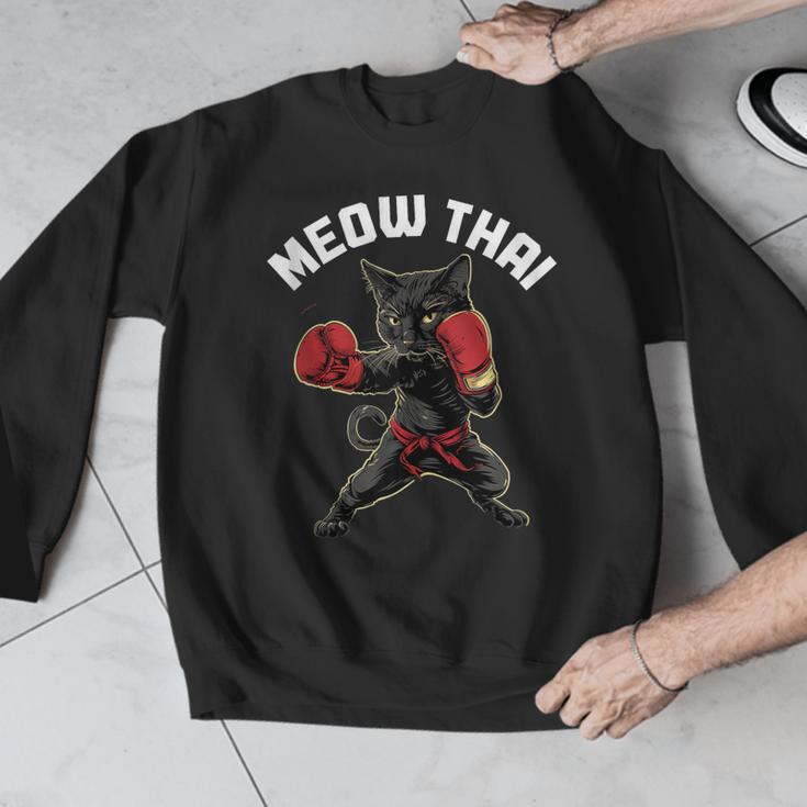 Meow Thai Muay Thai Boxing Cat Martial Arts MMA Boxer Men Graphic Sweatshirt Meow Thai Muay Thai Boxing Cat Martial Arts MMA Boxer Men Graphic Sweatshirt