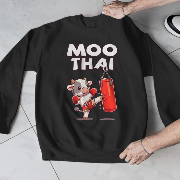 Moo Thai Muay Thai Cow Thai Boxing For Kids Muay Thai Men Graphic Sweatshirt