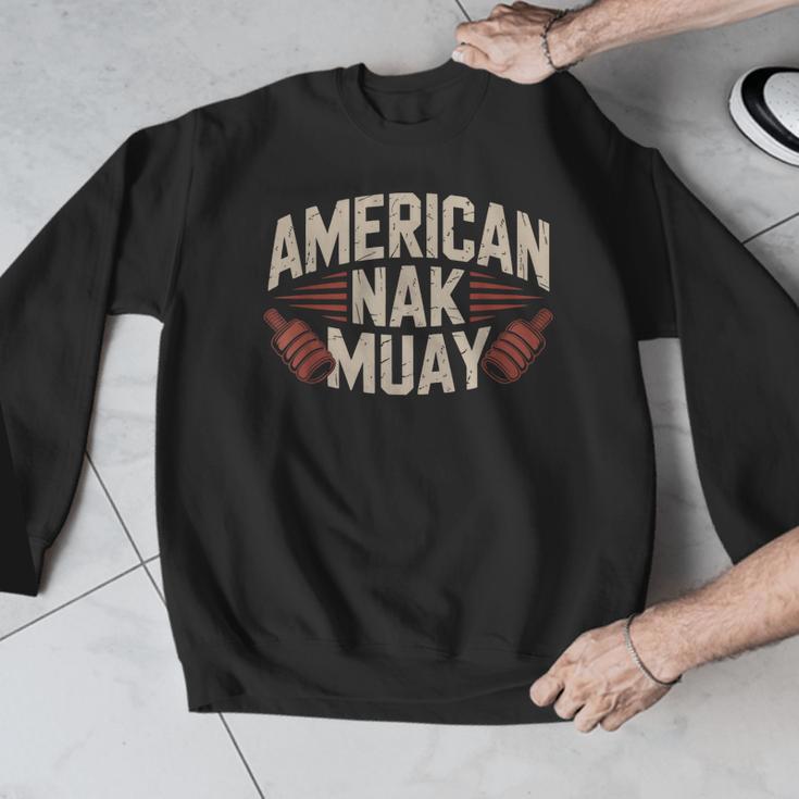 Muay Thai American Nak Fighter Identity Boxing Proud Sport Men Graphic Sweatshirt