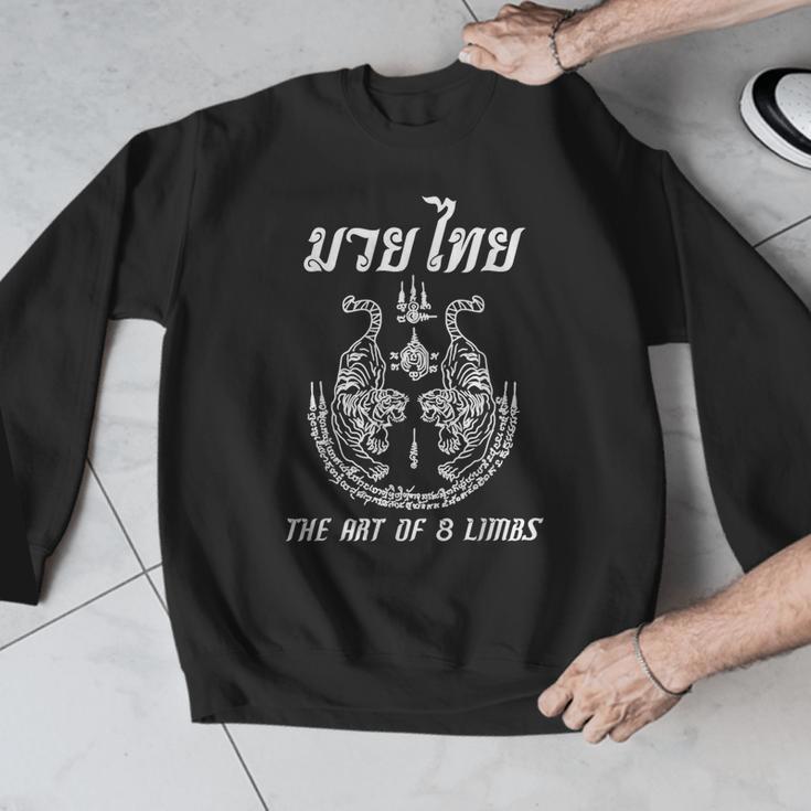 Muay Thai The Art Of 8 Limbs Martial Art Sak Yant Twin Tiger Men Graphic Sweatshirt