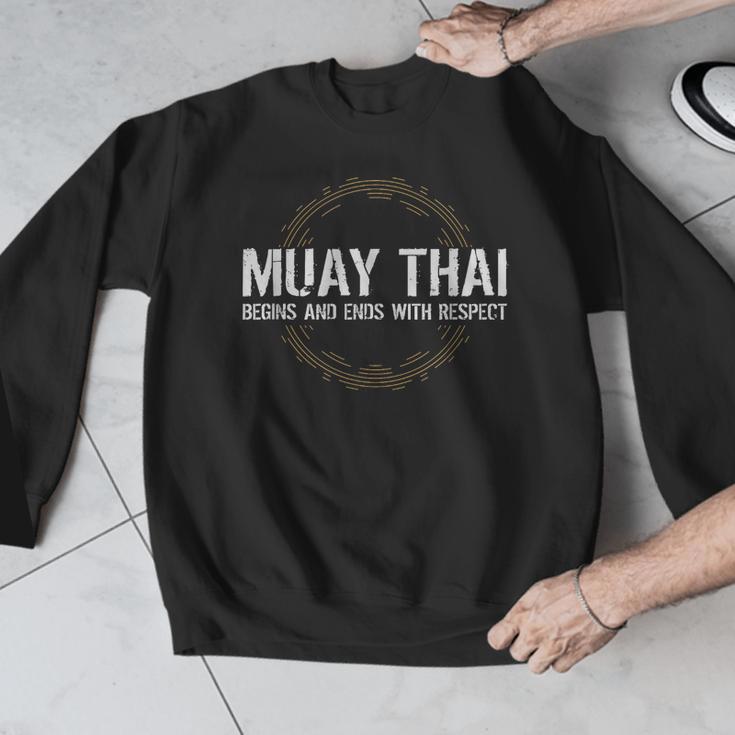 Muay Thai Begins And Ends With Respect Martial Arts Men Graphic Sweatshirt Muay Thai Begins And Ends With Respect Martial Arts Men Graphic Sweatshirt