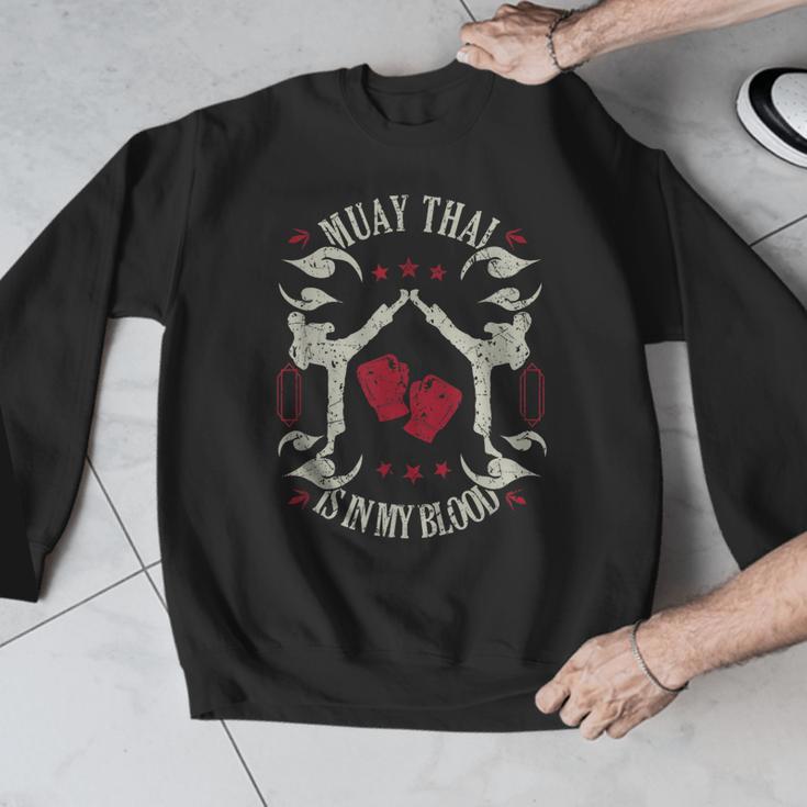 Muay Thai Is In My Blood Traditional Fighters Thai Boxing Men Graphic Sweatshirt