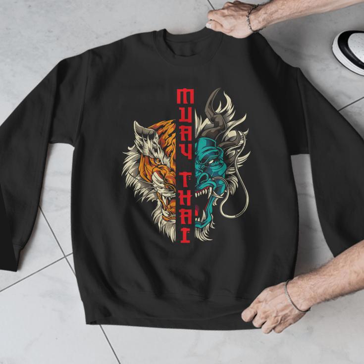Muay Thai Thai Boxing Dragon Tiger Men Graphic Sweatshirt Muay Thai Thai Boxing Dragon Tiger Men Graphic Sweatshirt