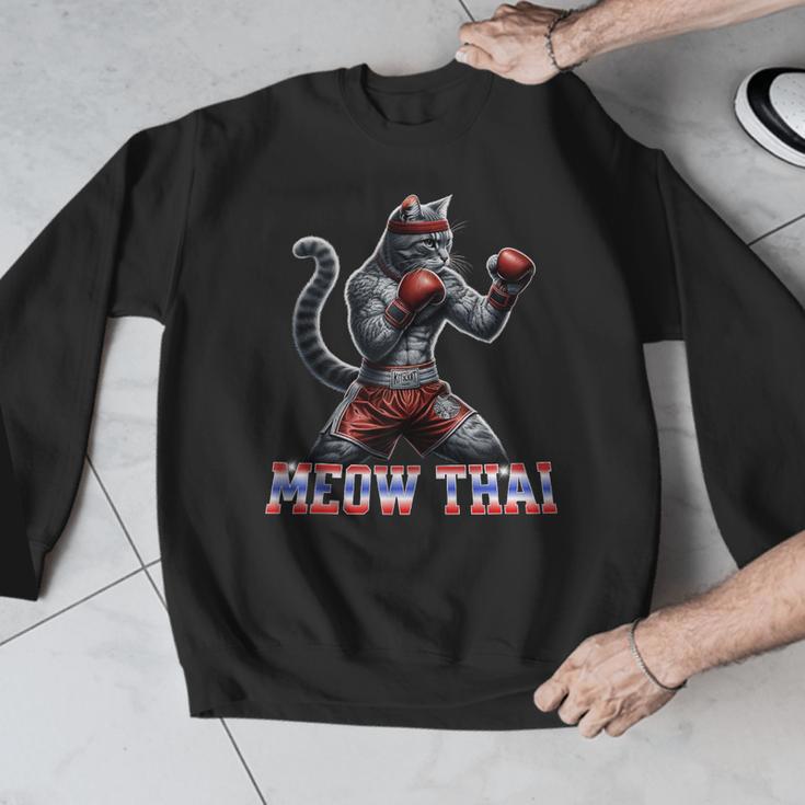 Muay Thai Cat Meow Thai Boxing Men Graphic Sweatshirt Muay Thai Cat Meow Thai Boxing Men Graphic Sweatshirt