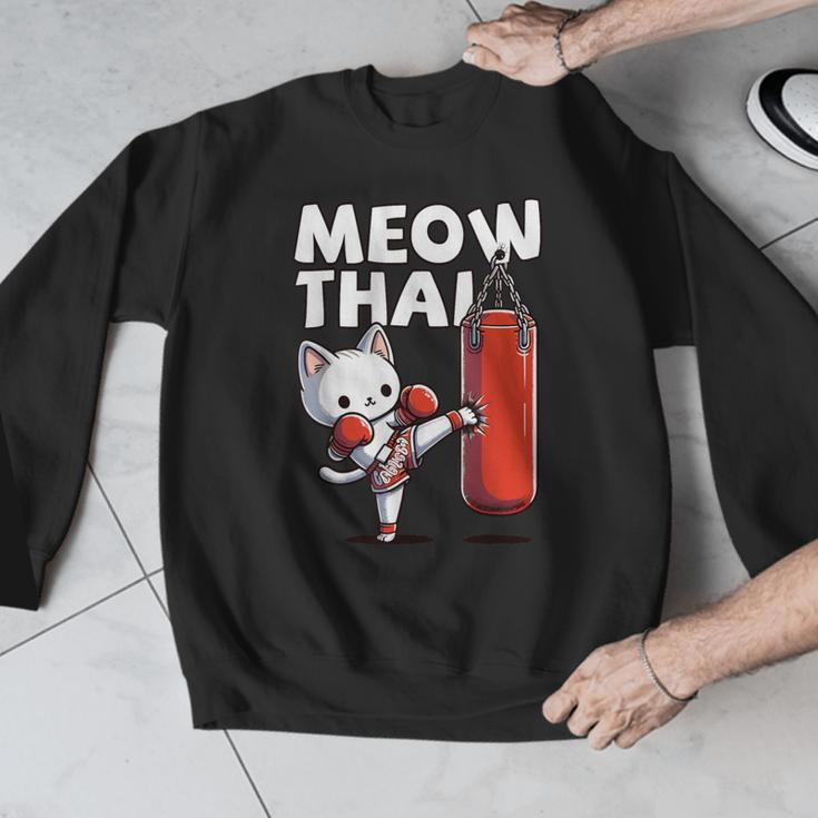 Muay Thai Cat Meow Thai Thai Boxing For Youth Muay Thai Men Graphic Sweatshirt