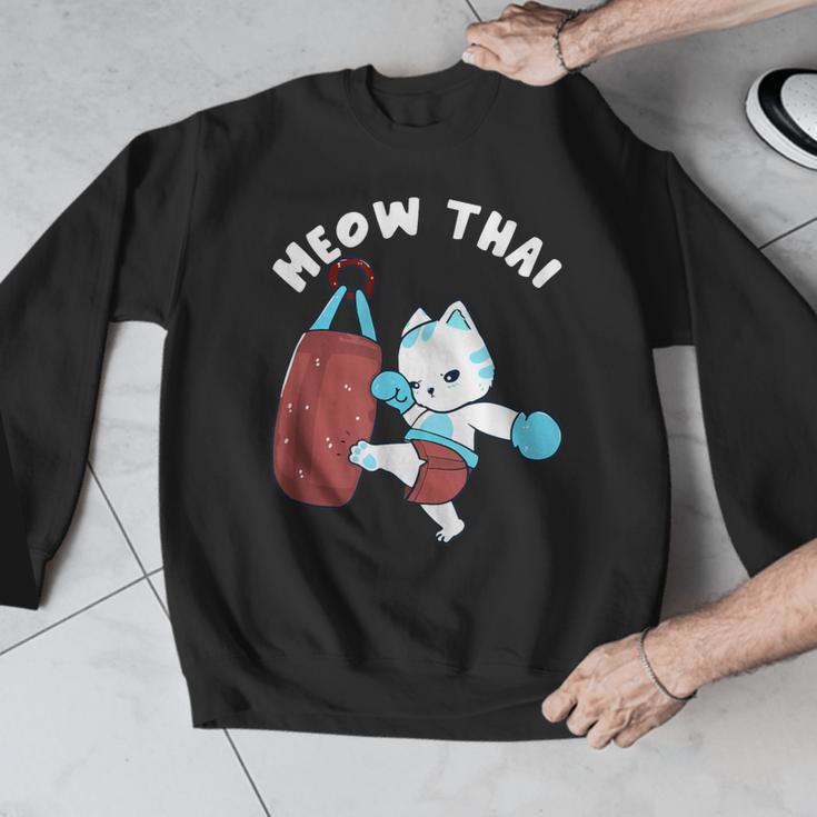 Muay Thai Cat Meow Thai Punch Bag Martial Arts Men Graphic Sweatshirt