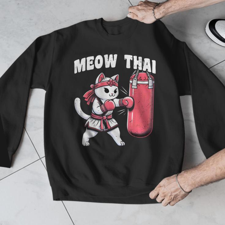 Muay Thai Cat Meow Thai Women Neko Costume Muay Thai Men Graphic Sweatshirt