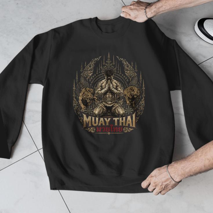 Muay Thai Clinch Vintage Thai Boxing Fighter Art Men Graphic Sweatshirt Muay Thai Clinch Vintage Thai Boxing Fighter Art Men Graphic Sweatshirt