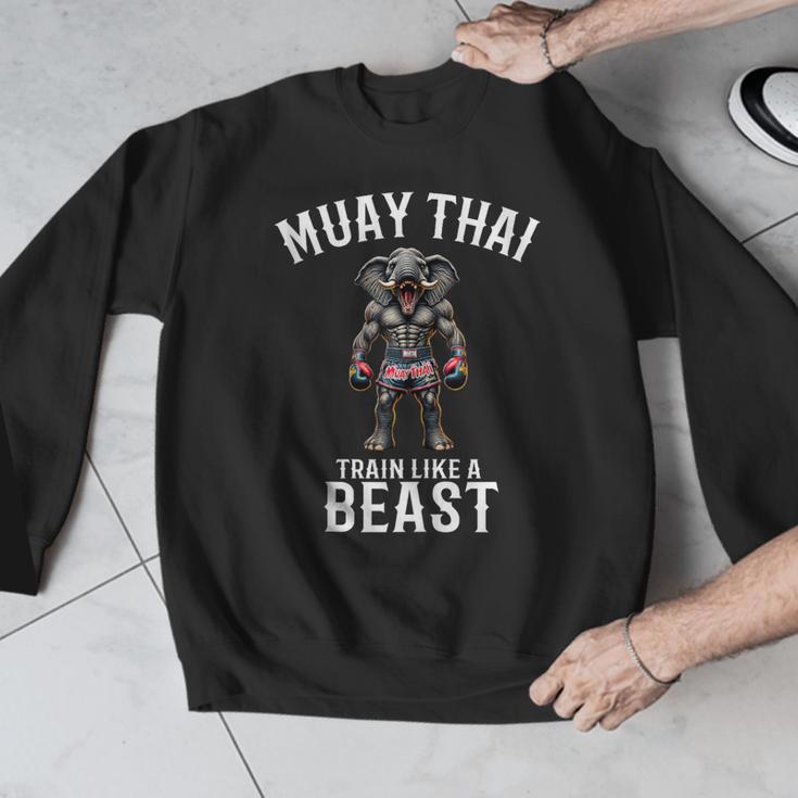 Muay Thai Elephant Kickboxing And Elephant Thai Men Graphic Sweatshirt