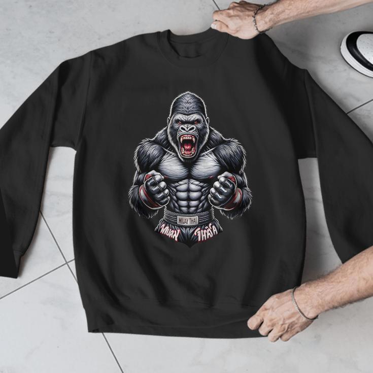 Muay Thai Gorilla Thai Boxing And Fighting Men Graphic Sweatshirt Muay Thai Gorilla Thai Boxing And Fighting Men Graphic Sweatshirt