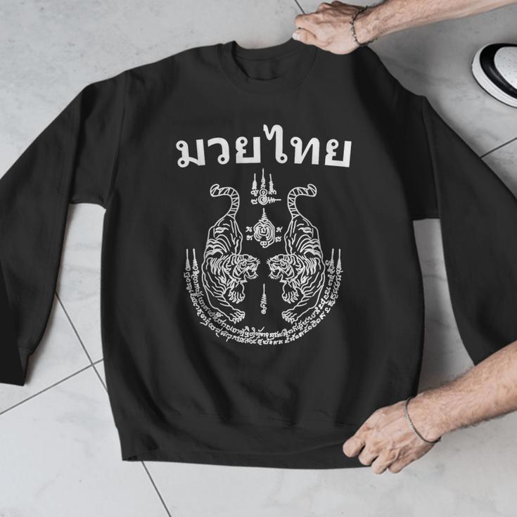 Muay Thai Language Sak Yant Art Tattoo Twin Tiger Kickboxing Men Graphic Sweatshirt Muay Thai Language Sak Yant Art Tattoo Twin Tiger Kickboxing Men Graphic Sweatshirt
