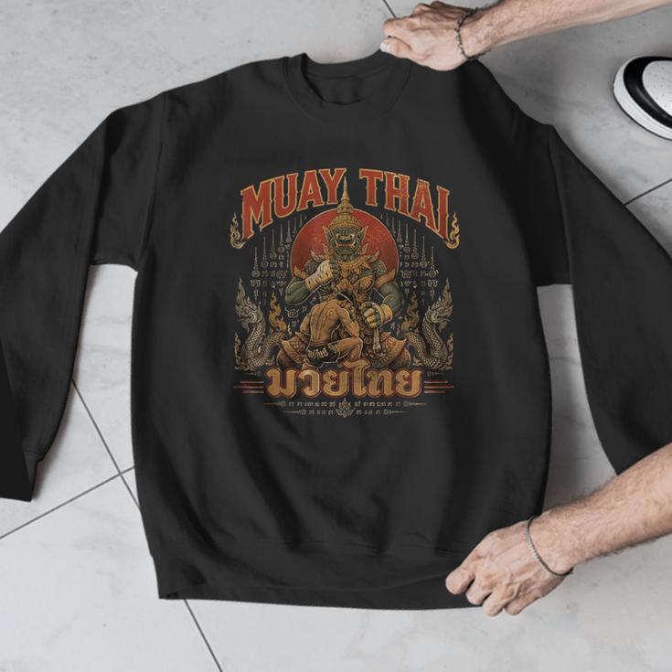 Muay Thai Life Vintage Thai Boxing Nak Muay Thai Giant Men Graphic Sweatshirt Muay Thai Life Vintage Thai Boxing Nak Muay Thai Giant Men Graphic Sweatshirt