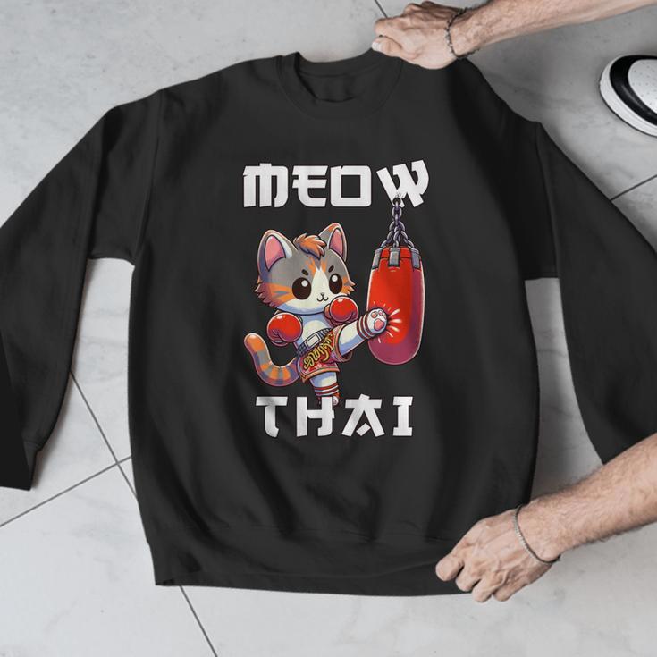 Muay Thai Meow Thai & Thai Boxing Muay Thai Cat Men Graphic Sweatshirt Muay Thai Meow Thai & Thai Boxing Muay Thai Cat Men Graphic Sweatshirt