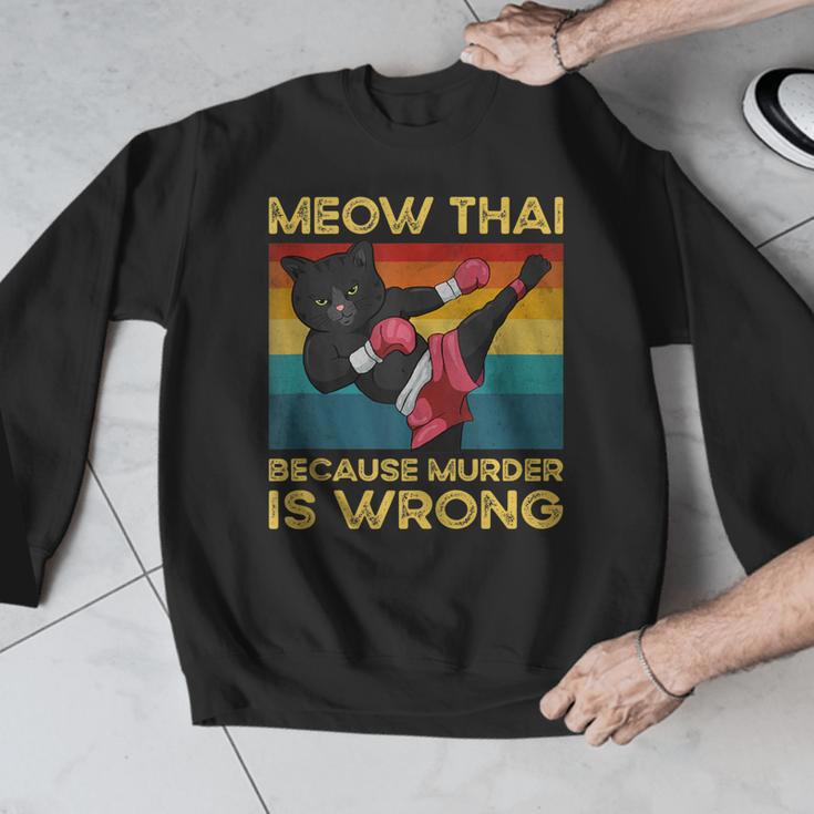 Muay Thai Because Murder Is Wrong Cat Meow Thai Men Graphic Sweatshirt Muay Thai Because Murder Is Wrong Cat Meow Thai Men Graphic Sweatshirt