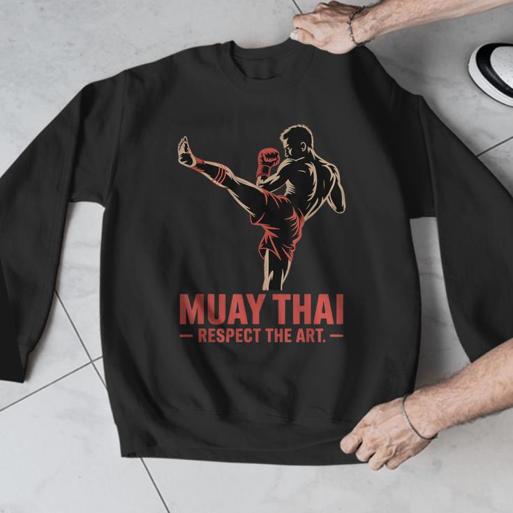 Muay Thai Respect The Art Martial Arts Kickboxing MMA Men Graphic Sweatshirt
