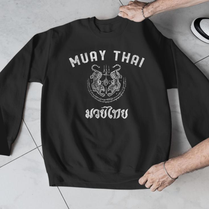 Muay Thai Twin Tiger Kickboxing MMA T-Shirt Men Graphic Sweatshirt