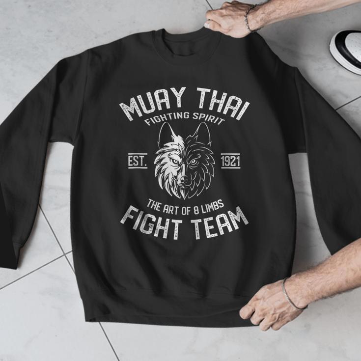 Muay Thai Wolf Fight Team Nak Muay Kickboxing Men Graphic Sweatshirt Muay Thai Wolf Fight Team Nak Muay Kickboxing Men Graphic Sweatshirt